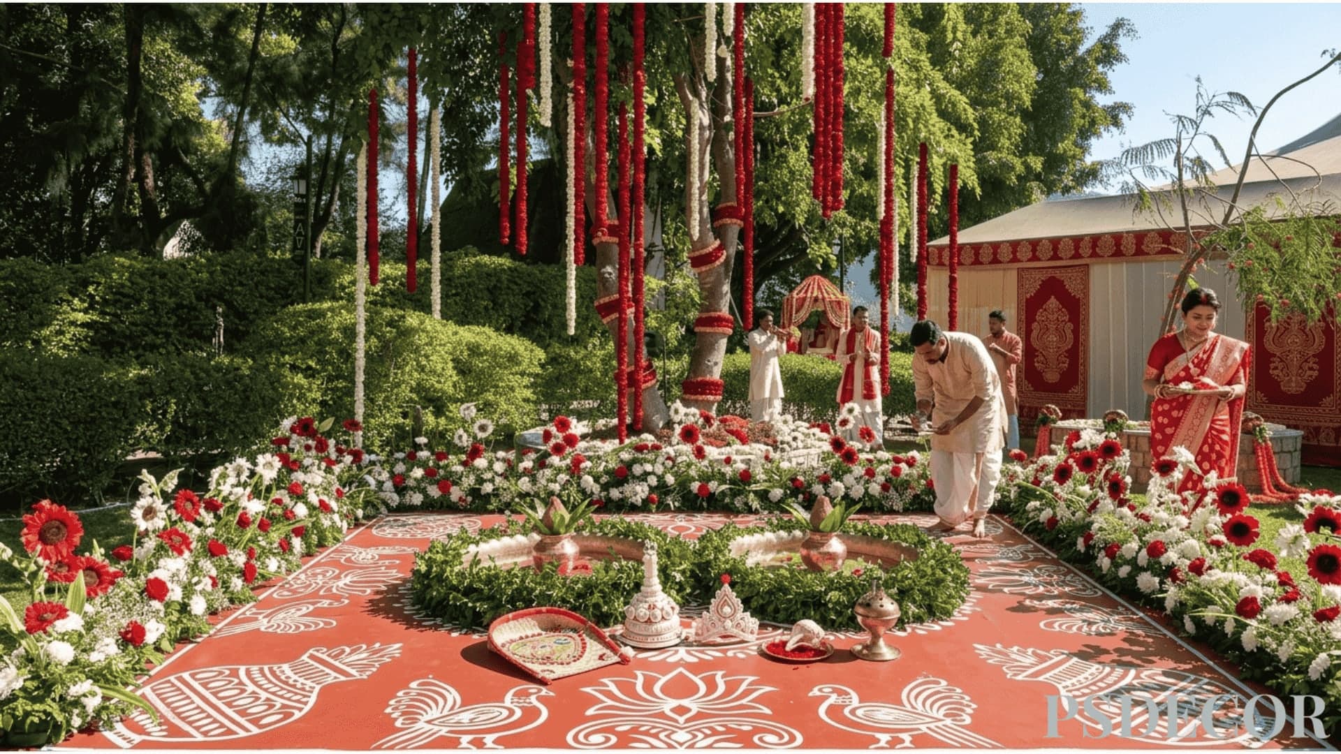How Cultural Traditions Shape Wedding Décor in India - Bengali Wedding Décor: Art, Ritual & Symbolism