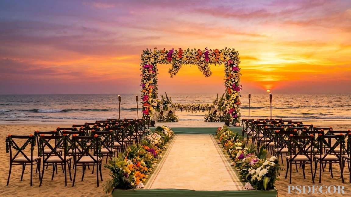 Top Indian Wedding Destinations for NRIs – Curated by PS Décor - Goa: Where Celebration Meets Coastal Charm