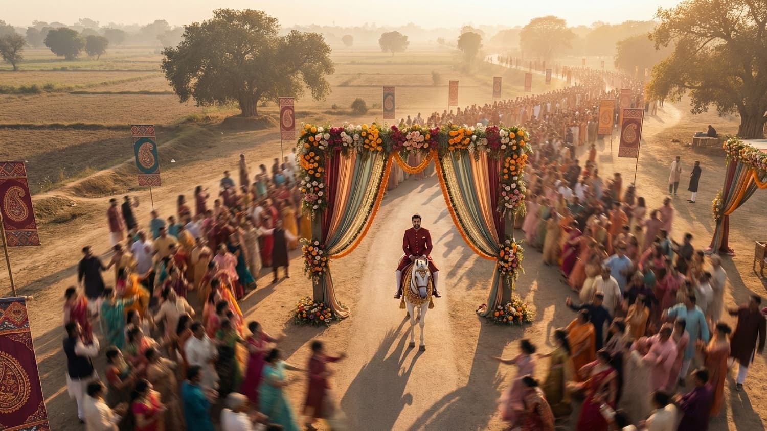 Instagram Reels: The Biggest Wedding Trends Every 2026 Bride Is Following - 8. Drone-Based Baraat Reveals