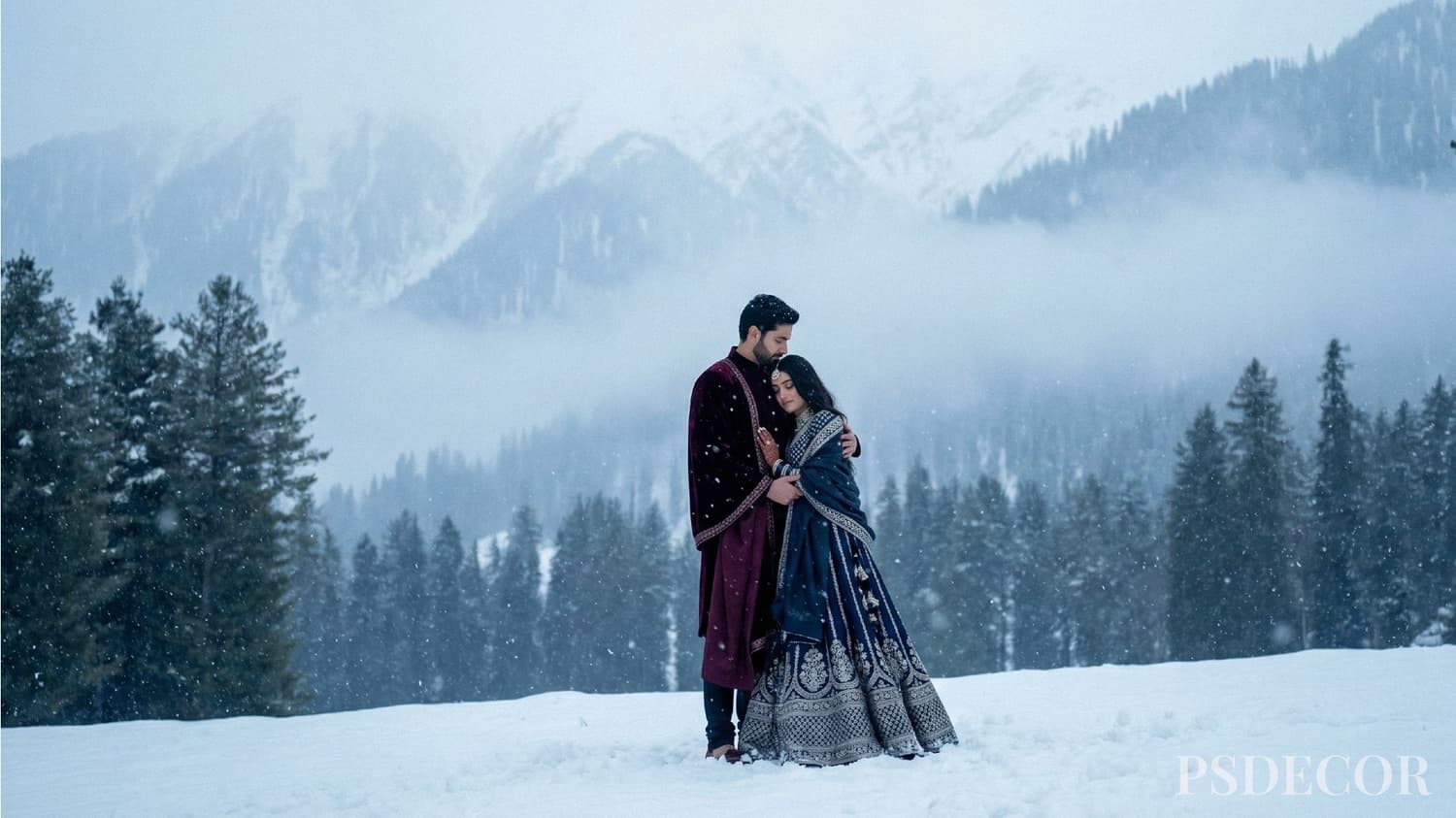 Top Pre-Wedding Shoot Locations in India (2026 Guide) — Effortless & Luxurious - 7. Kashmir - Snow, Silence, and Cinematic Grandeur