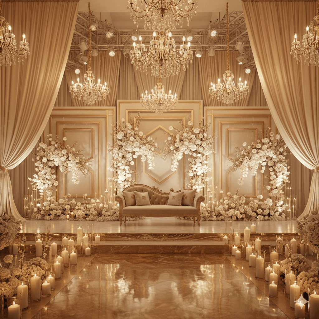 2026 Colour Palette Guide: Trending Wedding Colours You Must Try - 3. Vintage Gold + Soft Champagne