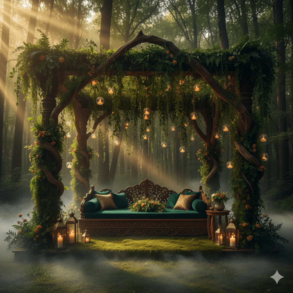 2026 Colour Palette Guide: Trending Wedding Colours You Must Try - 2. Emerald Forest + Deep Moss