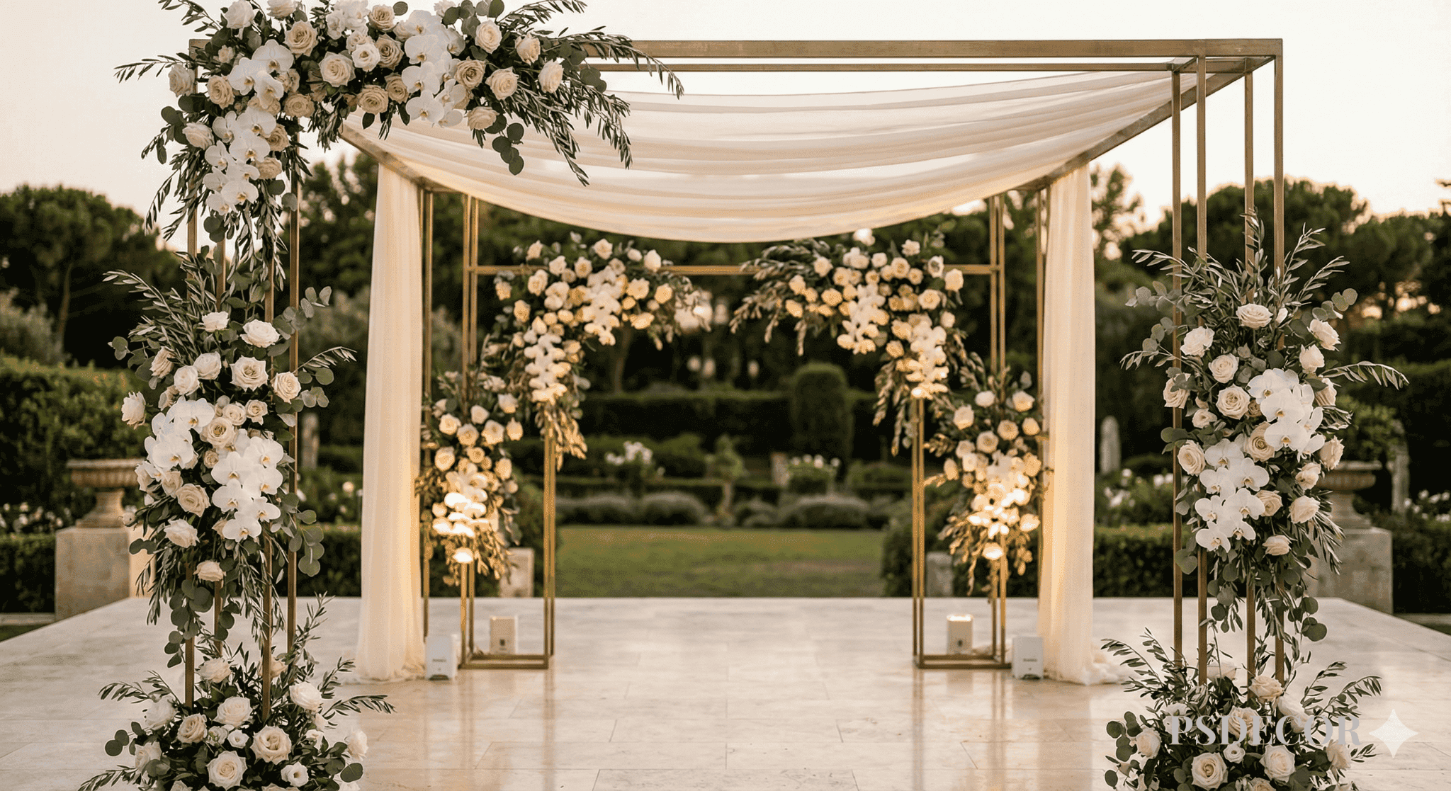 2026 Mandap Designs That Look Luxurious Without Overspending - 2. Floral Illusion Over Floral Volume