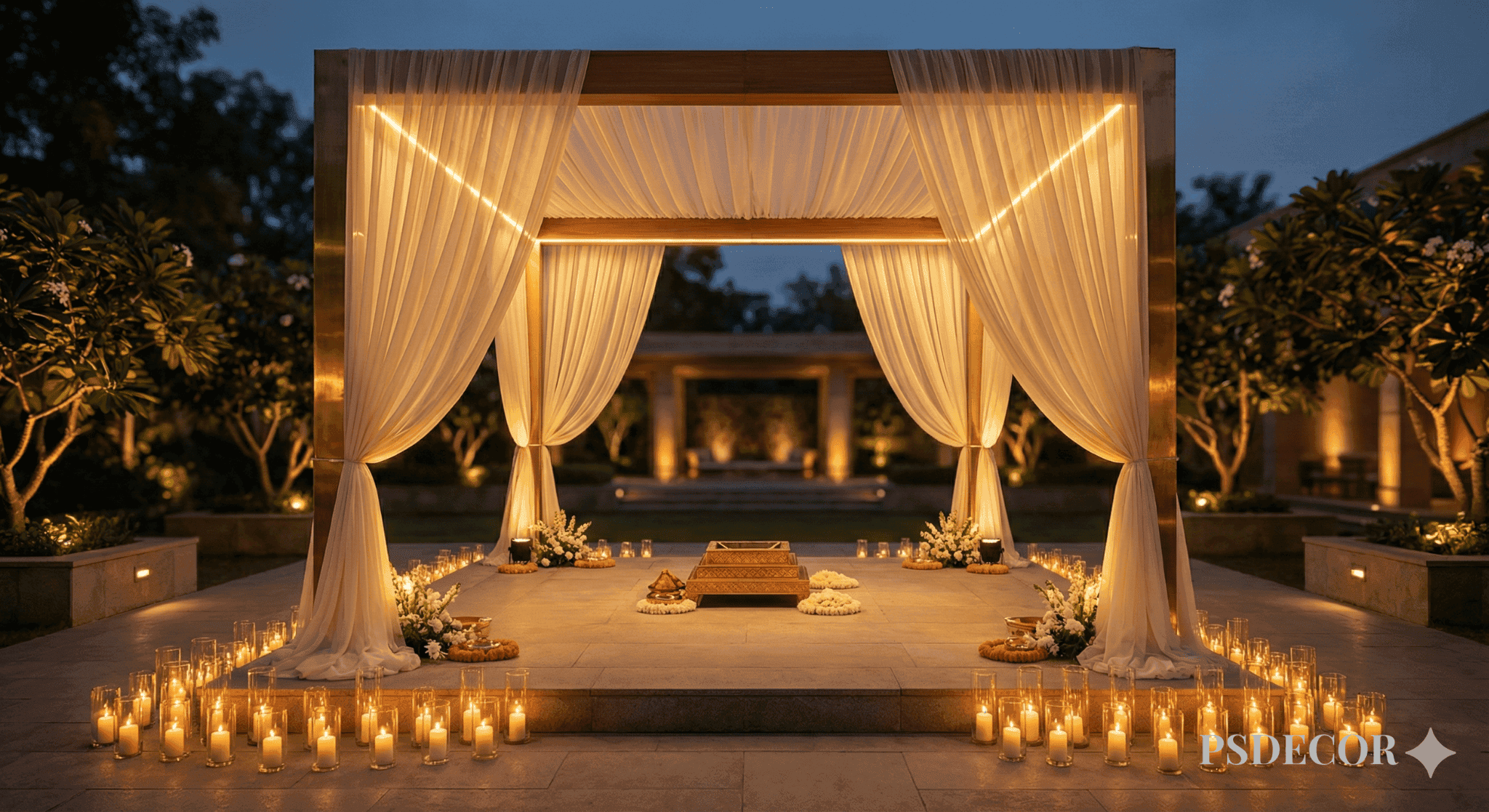 2026 Mandap Designs That Look Luxurious Without Overspending - 4. Lighting as the True Luxury Element