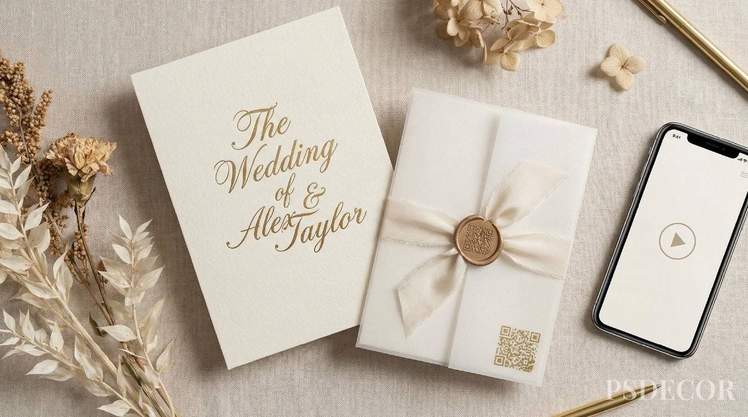 Latest 2026 Wedding Invitation Ideas Your Guests Will Love - 5. QR Code Invitations with Audio & Video Messages