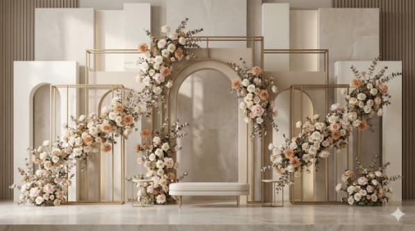 2026 Wedding Stage Designs That Are Breaking the Internet - 1. Architectural Floral Installations
