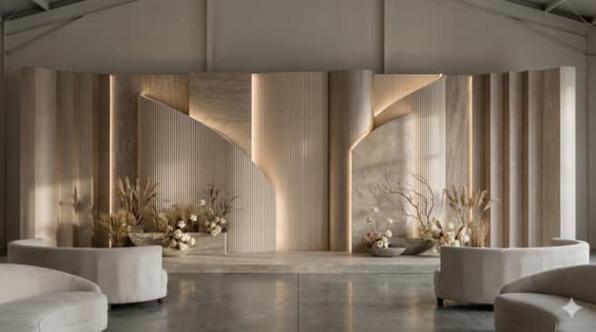 2026 Wedding Stage Designs That Are Breaking the Internet - 3. Sculptural Backdrop Stages