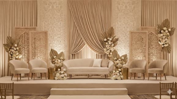 2026 Wedding Stage Designs That Are Breaking the Internet - 6. Tone-on-Tone Colour Palettes