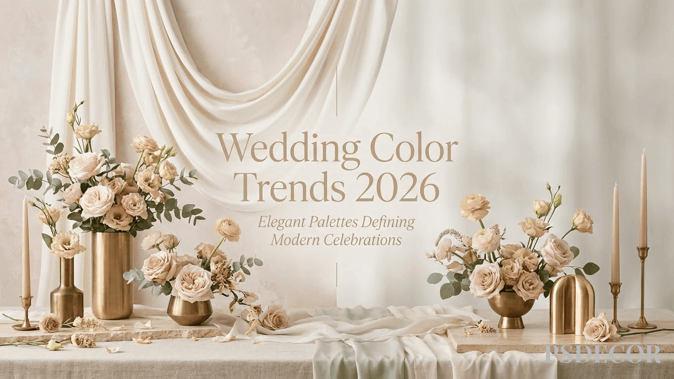 Wedding Color Trends 2026: Elegant Palettes Defining Modern Celebrations - Wedding decoration by PS Decor in India