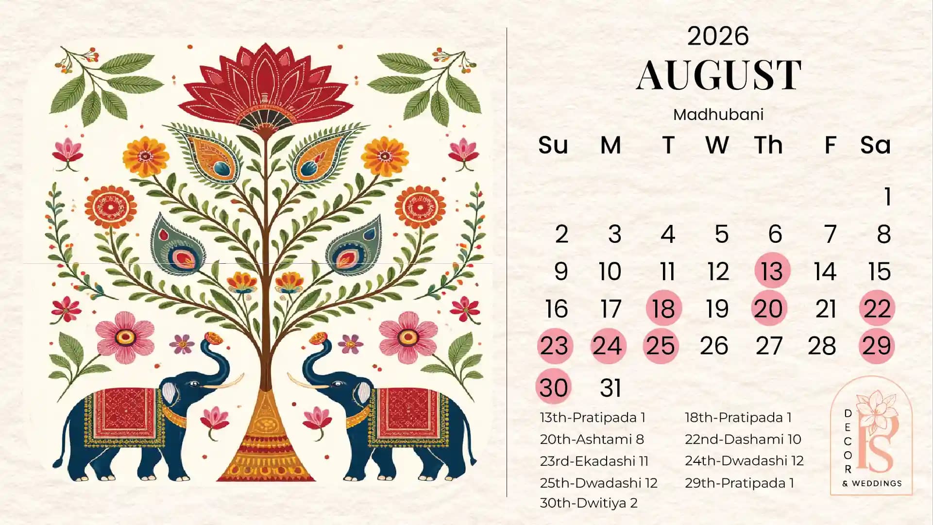 Shubh Vivah Muhurat 2026–27: Auspicious Wedding Dates According to Sanatan Jyotish & Panchang - August 2026 – Shraavan & Bhadrapad