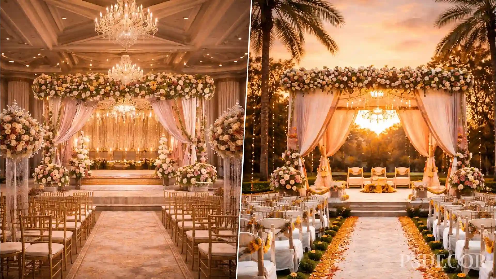 Smart Wedding Venue Booking Guide for Couples in India - 2. Indoor vs Outdoor Venues in India: Climate, Practicality & Aesthetic Impact