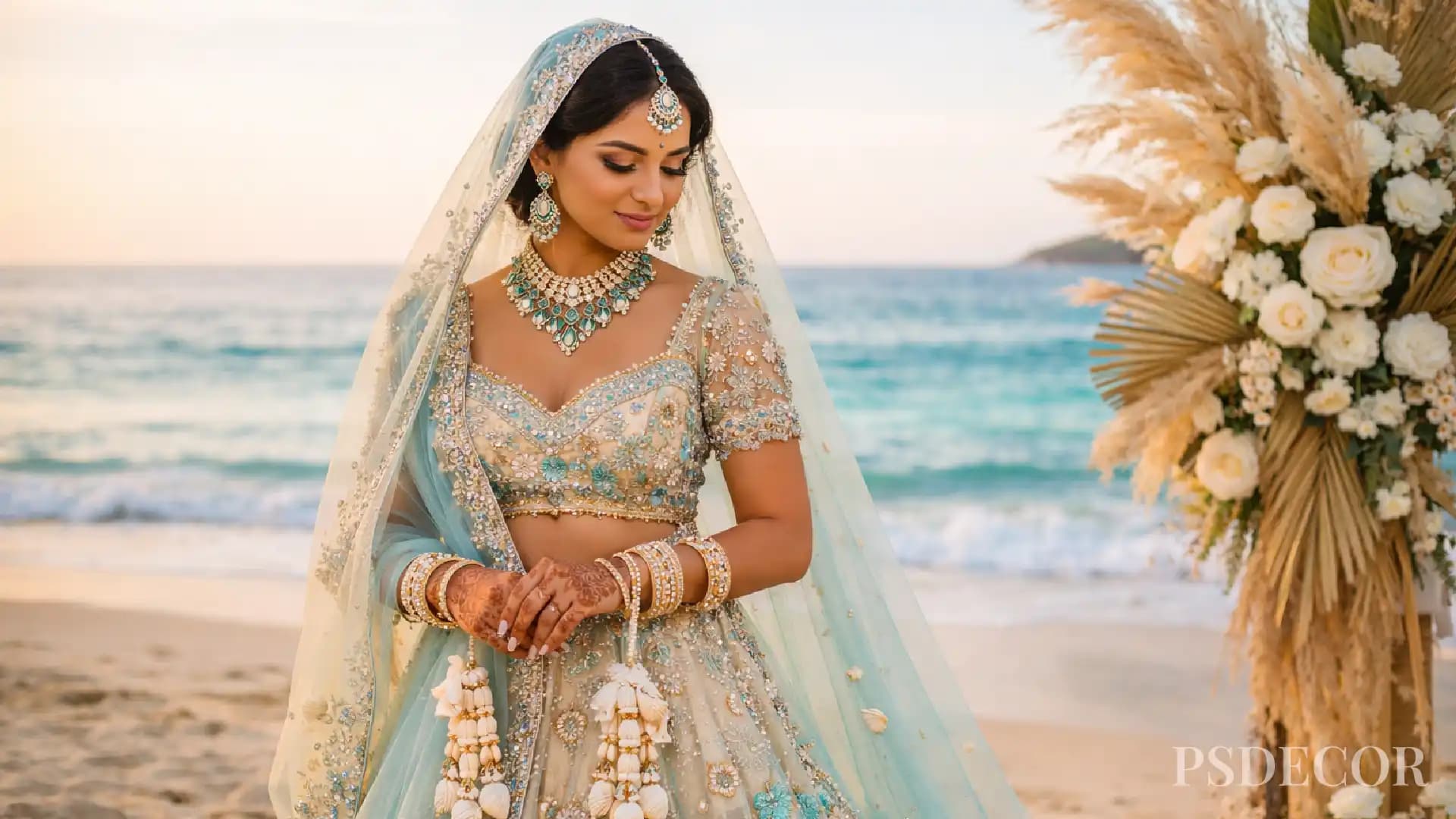 Salt, Silk & Sunsets: Dreamy Bridal Outfit Ideas for Beach and Destination Weddings - Colour Palettes Inspired by the Sea and Sky