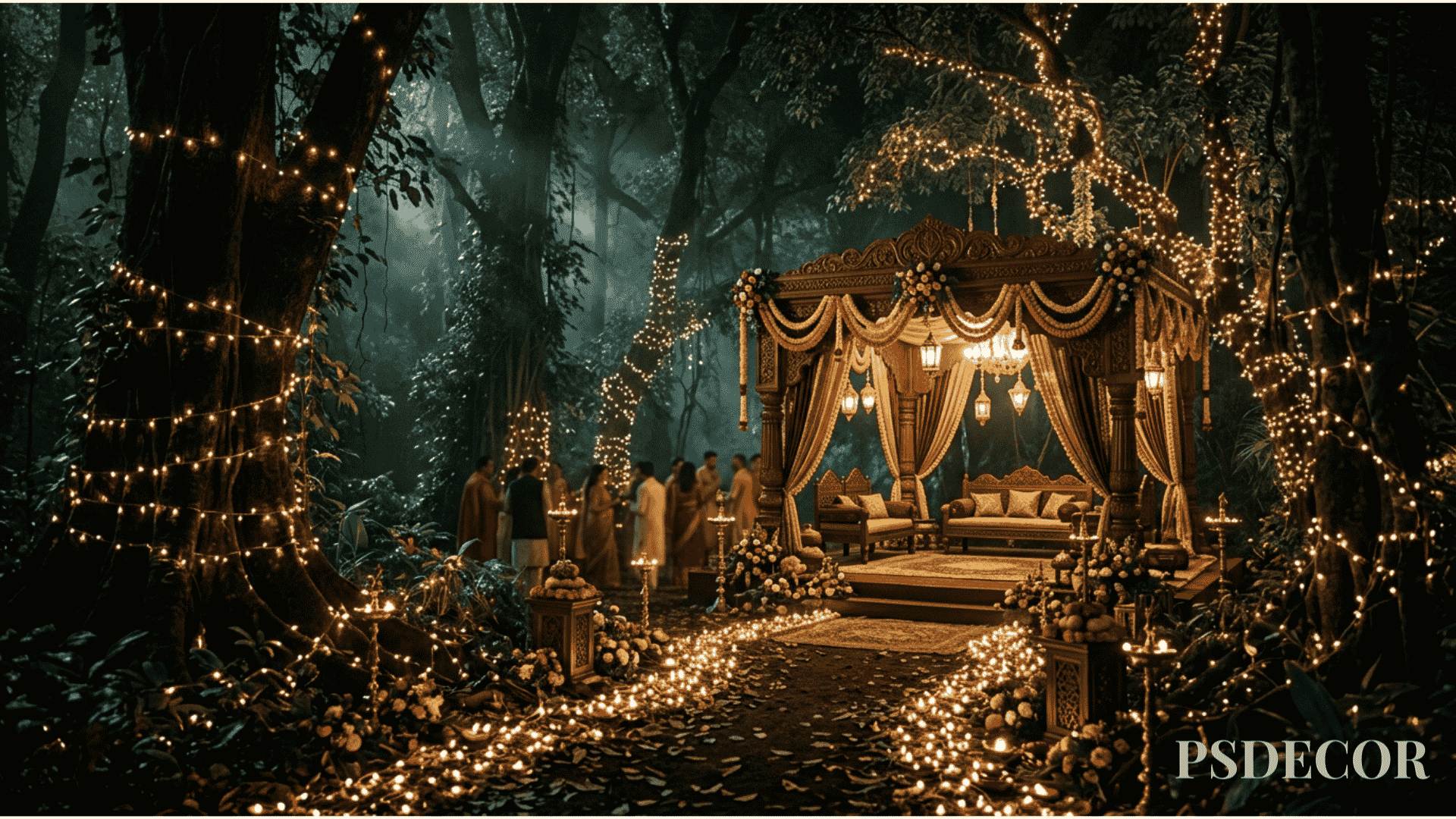 10 Avant-Garde Wedding Décor Themes That Redefine Celebration - 7. The Enchanted Forest After Dark