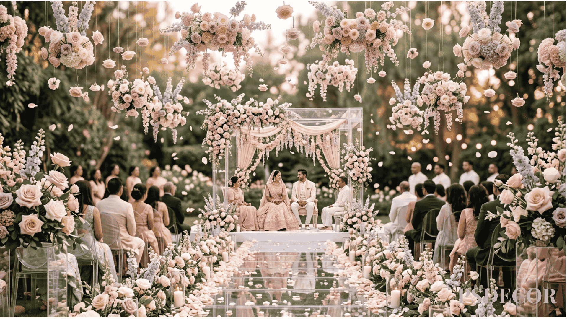 10 Avant-Garde Wedding Décor Themes That Redefine Celebration - 2. The Floating Illusions Garden