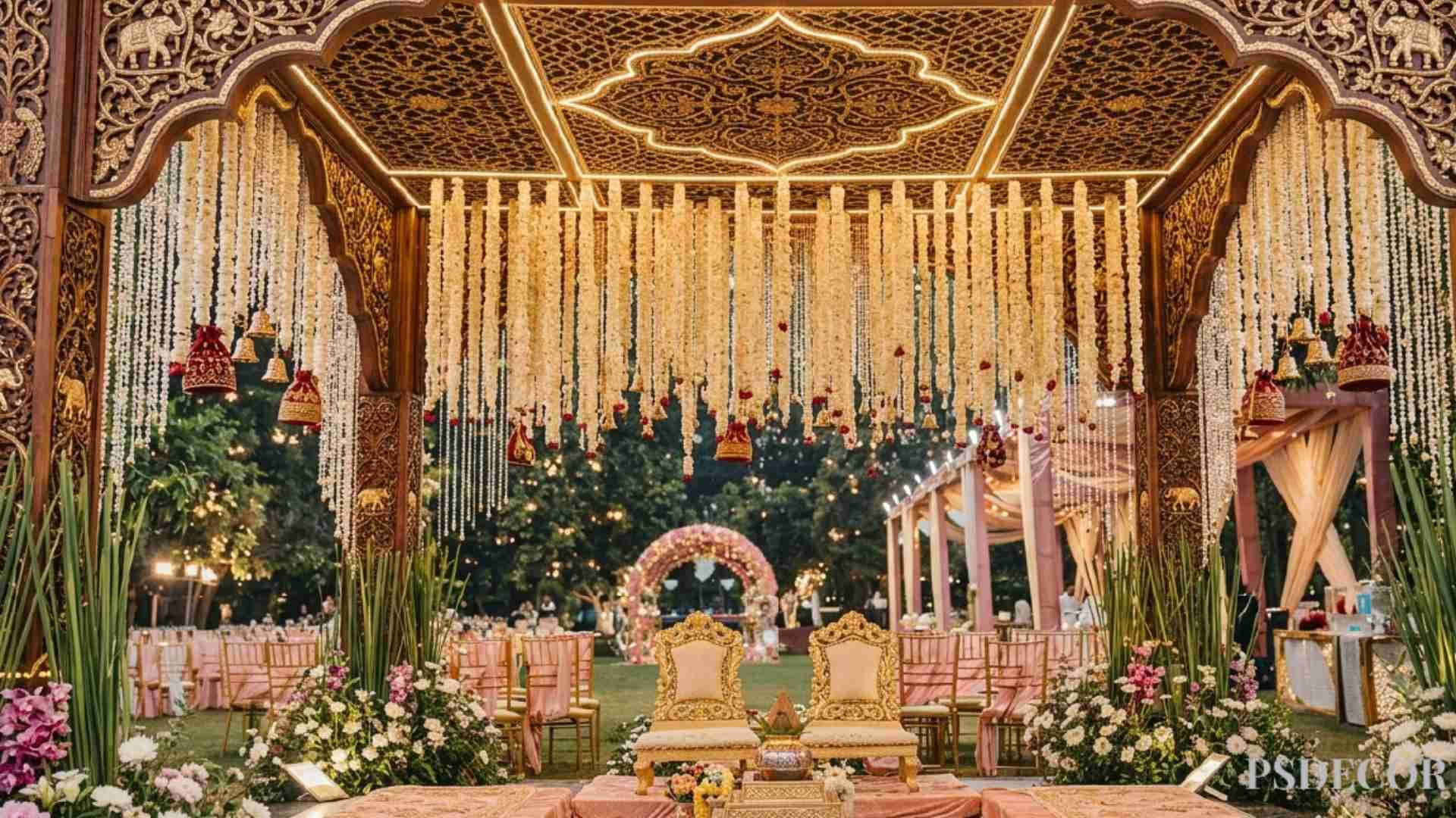 PS Decor Reveals: Most Popular Indian Wedding Themes for NRI Clients - Traditional Temple Wedding: Sacred and Serene