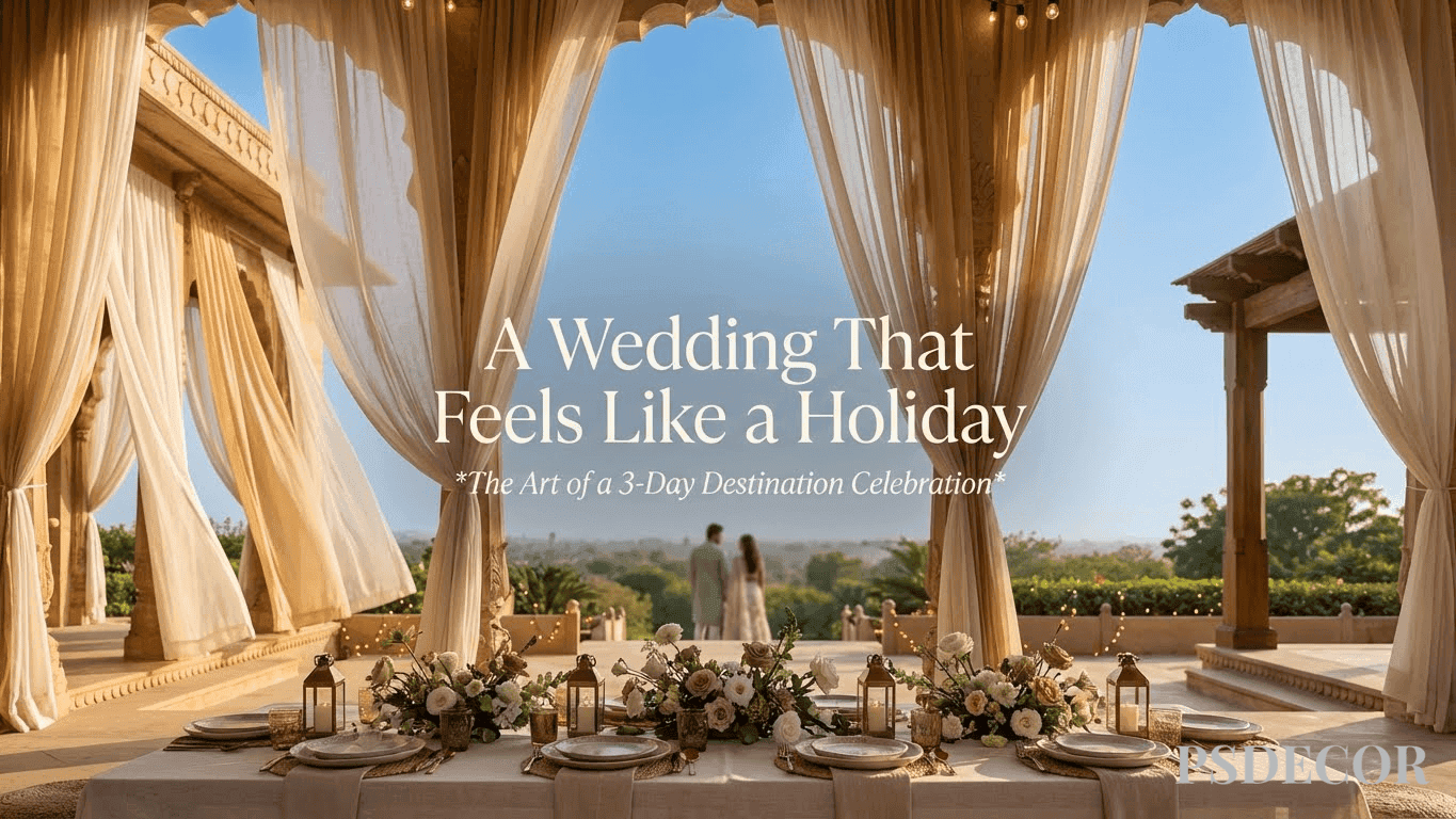 How to Plan a 3-Day Destination Wedding That Feels Like a Holiday - Wedding decoration by PS Decor in India