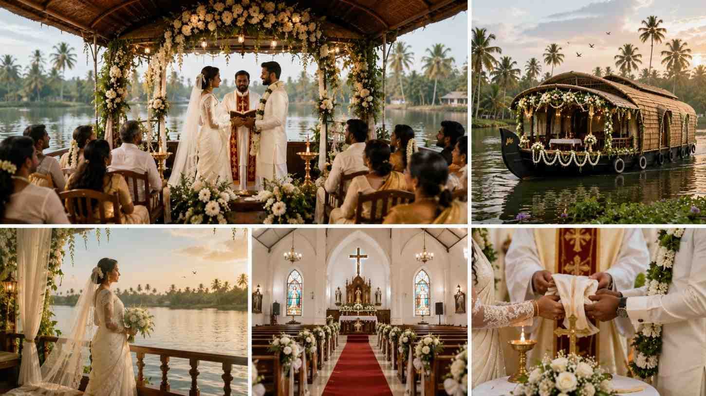 Kerala Backwater Weddings: Houseboat Ceremonies & Christian Wedding Traditions - Wedding decoration by PS Decor in India