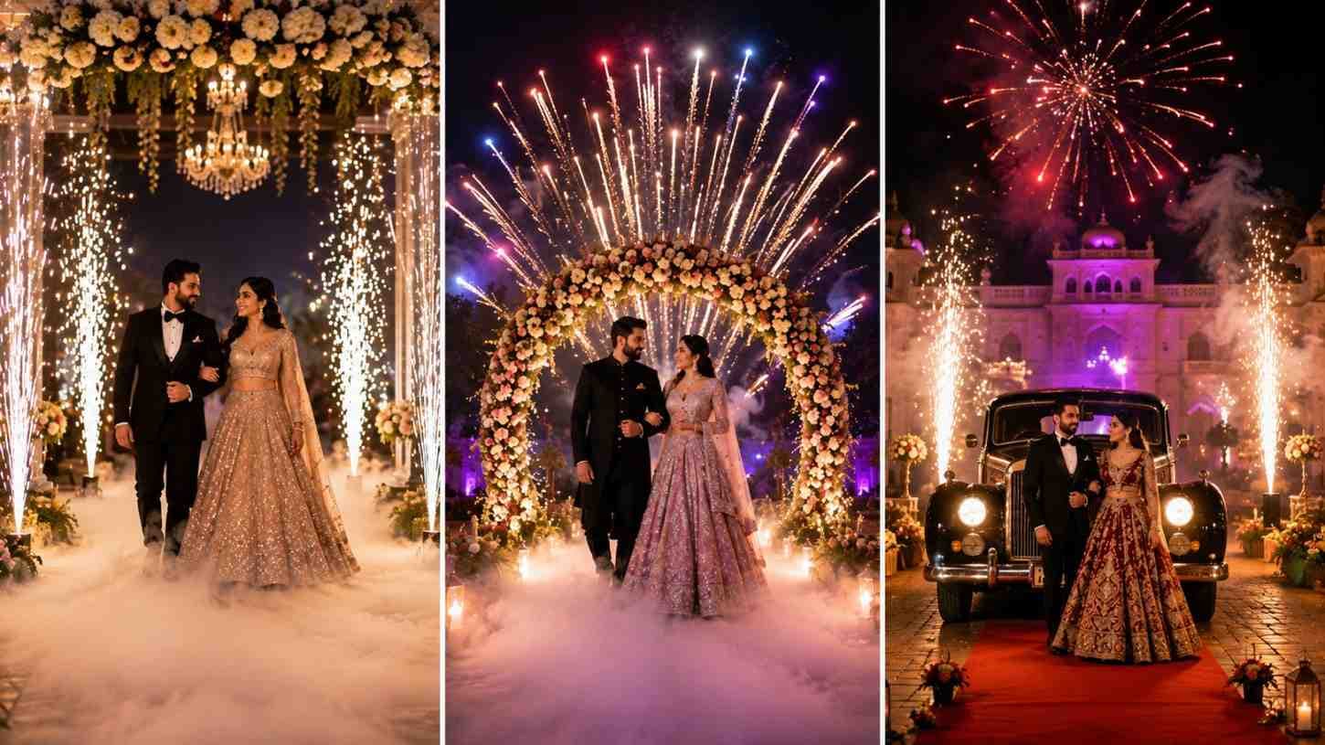 Cold Pyro, Fog Entries & Fireworks: Special Effects for Wedding Entrances - Wedding decoration by PS Decor in India