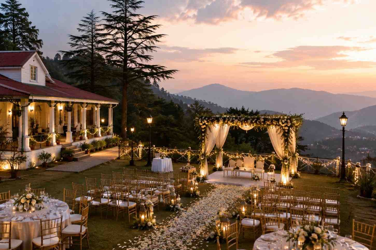 Lansdowne Hill Wedding: A Quiet Cantonment Town for Intimate Celebrations - Wedding decoration by PS Decor in India