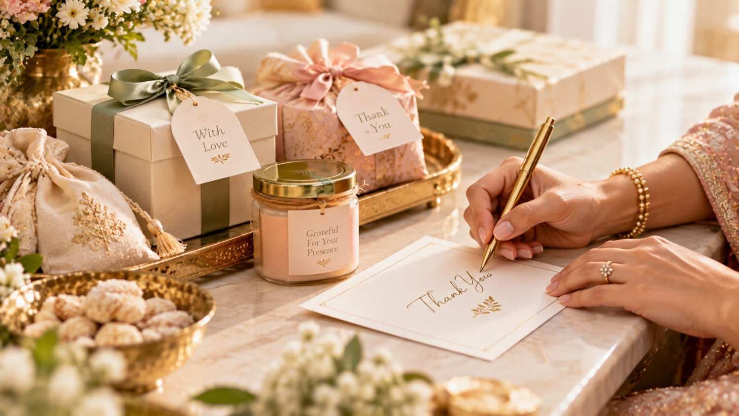 Thank-You Notes & Guest Gifting: Wedding Etiquette That Matters - Wedding decoration by PS Decor in India